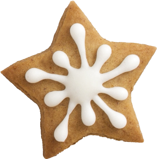 Cookie Star Star Cookie - Gingerbread Png (586x571), Png Download