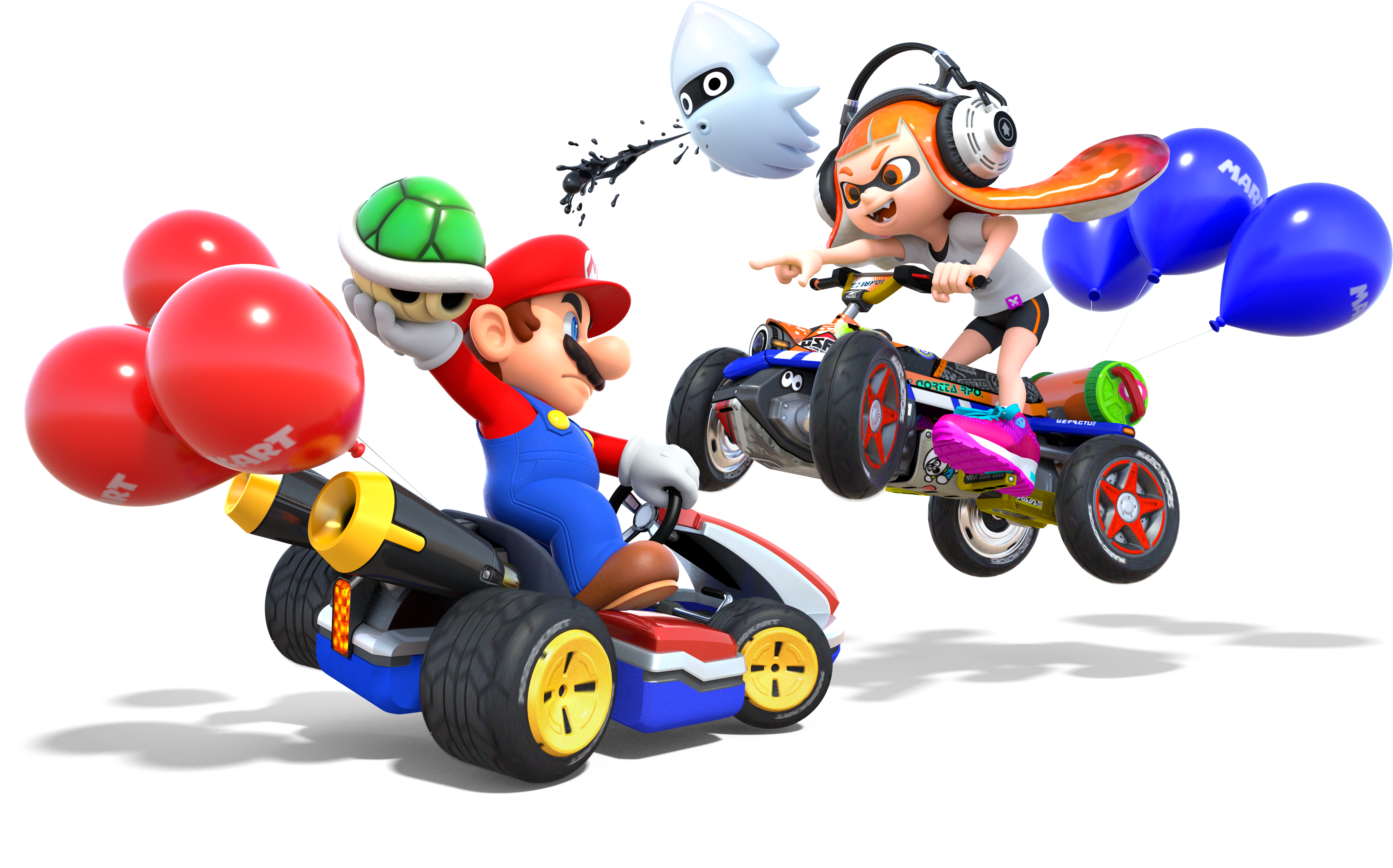 Mk8dart11 - Inkling Mario Kart 8 (5600x3600), Png Download