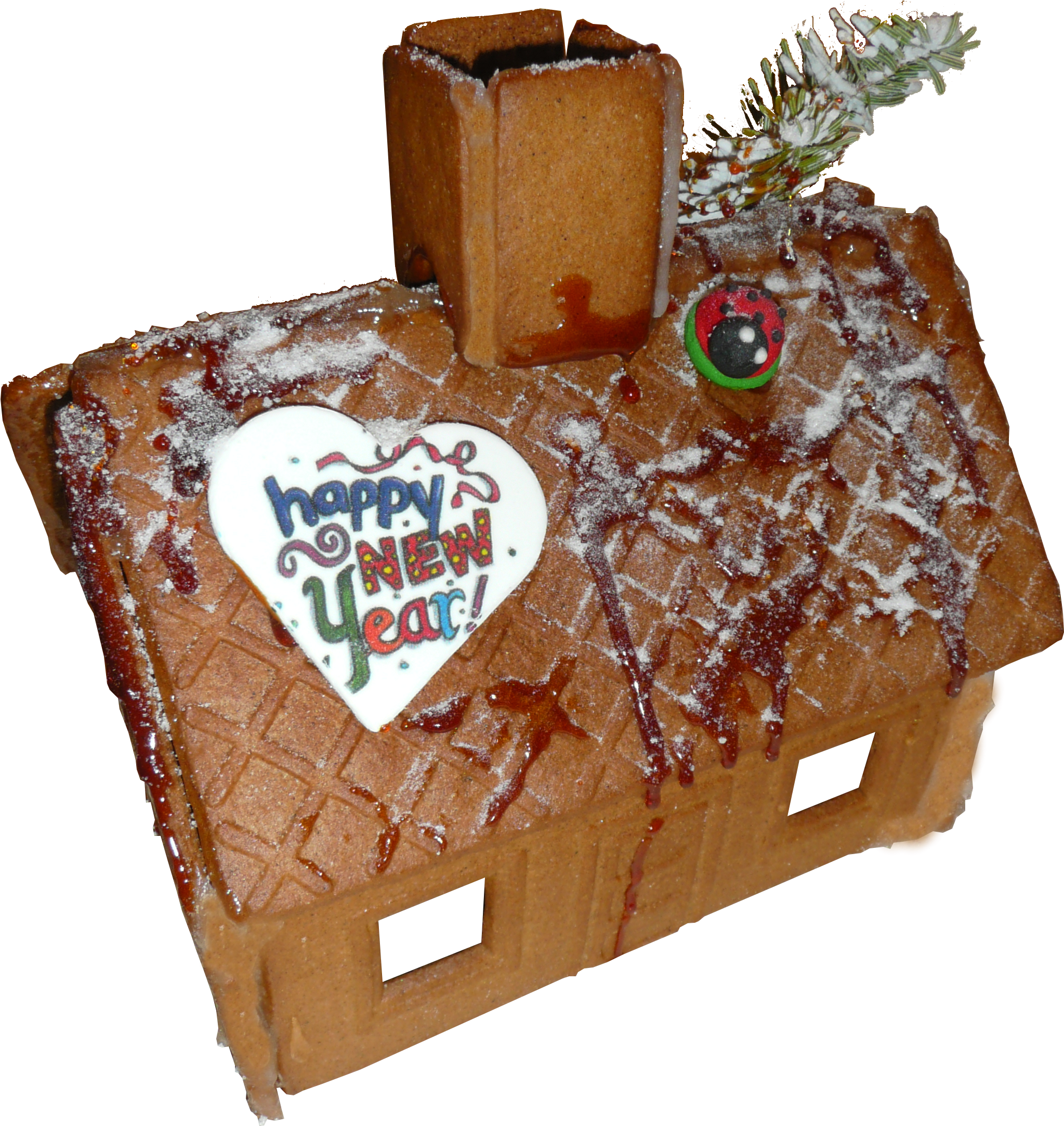 Gingerbread House 1430966 Nevit - Happy New Year (2237x2328), Png Download