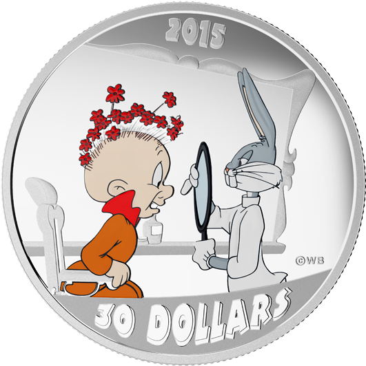 The Rabbit Of Seville - 2015 Fine Silver 30 Dollar Coin - Looney Tunes Classic (570x570), Png Download