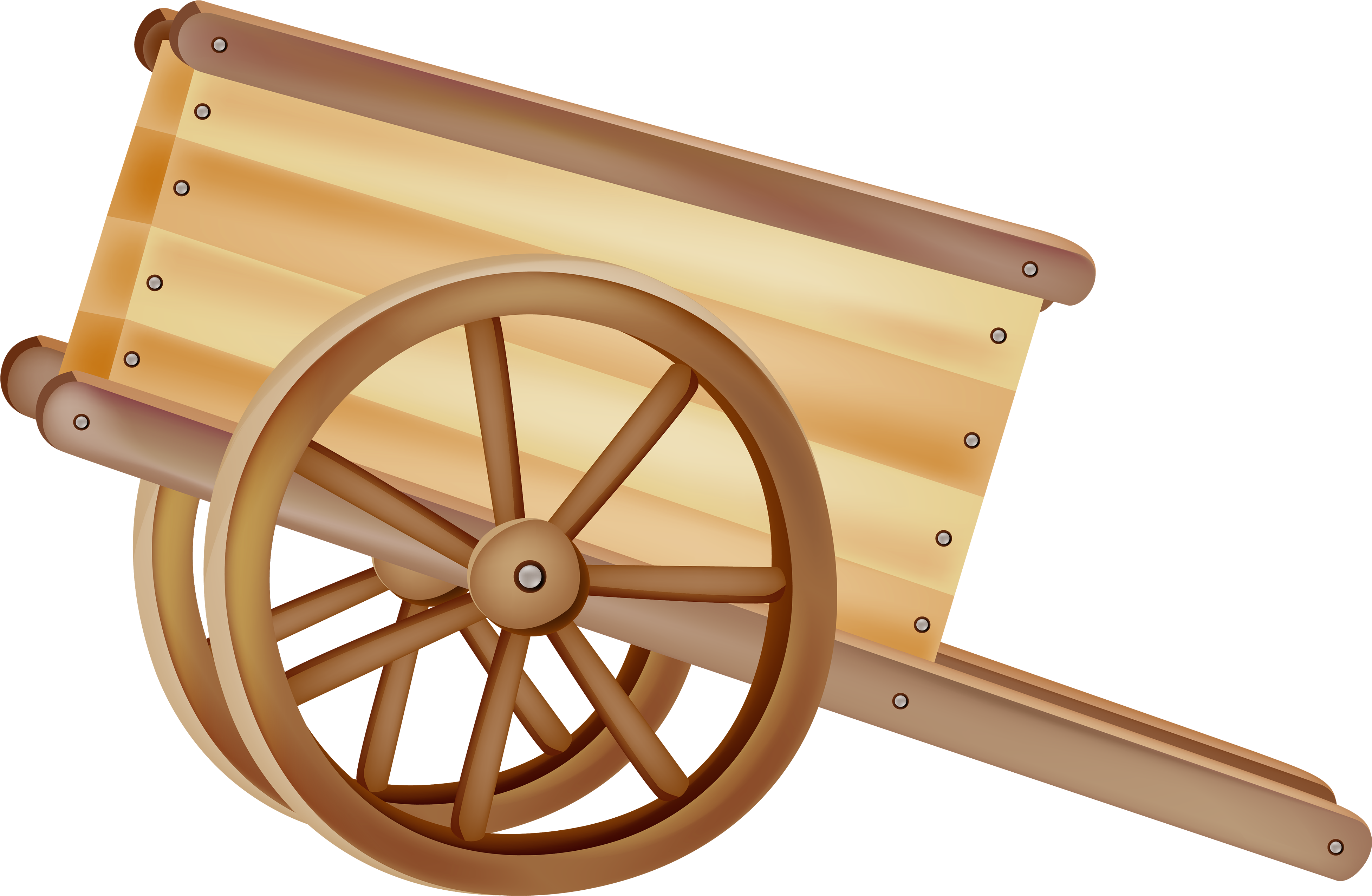 Wooden Wheelbarrow Png Clipart - Bullock Cart Clipart Png (4000x2612), Png Download