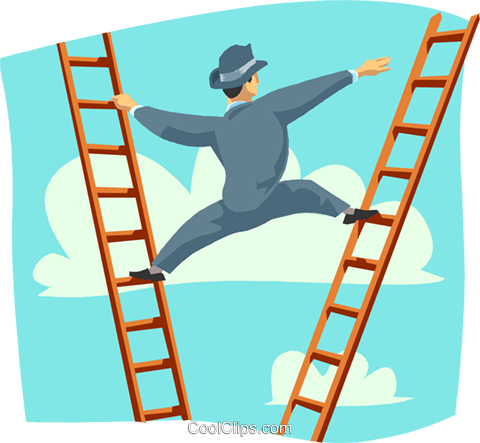 Climbing The Corporate Ladder Royalty Free Vector Clip - Climbing A Ladder Clipart Png (480x443), Png Download