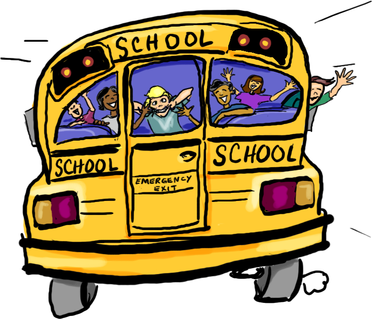 School Bus Cartoon - School Bus Safety Cartoon (750x750), Png Download