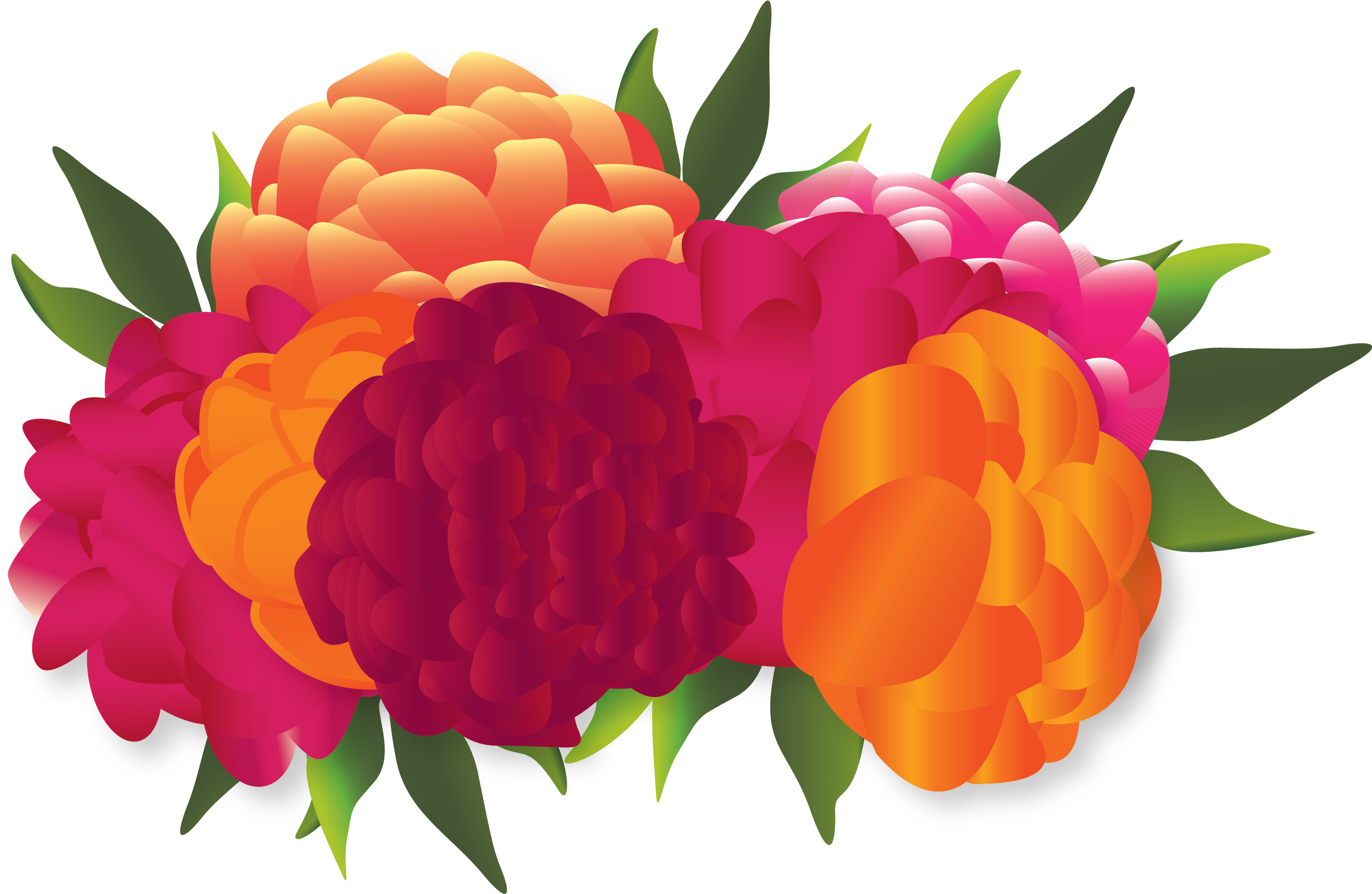 Orange Flower Clipart Mexican Flower - Mexican Paper Flowers Clipart (2650x1715), Png Download