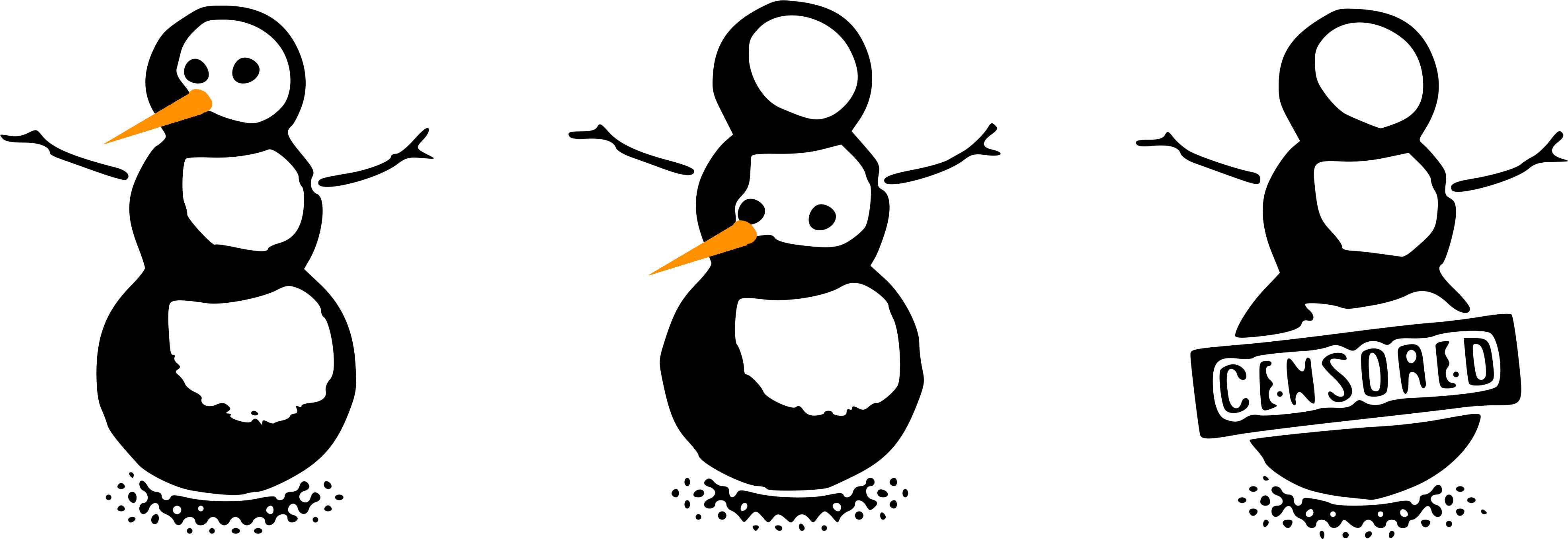 Naughty Censored Snowman Comic - Penguin (4500x5400), Png Download