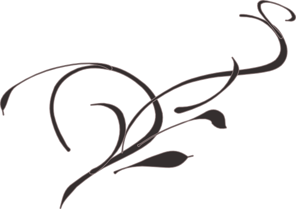 Vine Flower Clip Art At Clker - Flower Vine Clipart Black And White (600x424), Png Download