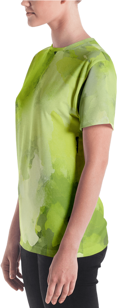 Apple Green Watercolor Women's T Shirt T Shirt Zazuze - T-shirt (1000x1000), Png Download