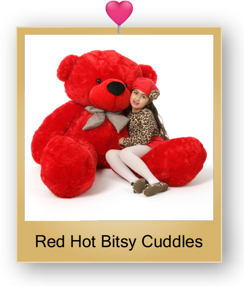 Bitsy Cuddles Giant Red Teddy Bear - Bear (484x589), Png Download