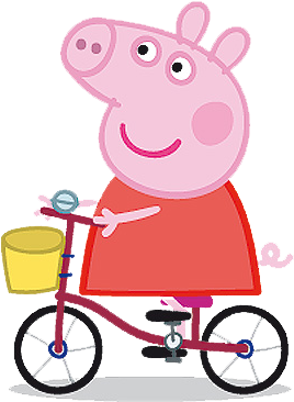 Peppa Pig Painting, Peppa Pig Drawing, Peppa Pig Cartoon, - Peppa Pig Bicicleta Png (395x381), Png Download