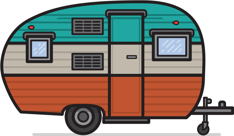 Free Vintage Camper Clipart - Camper Clipart (800x502), Png Download