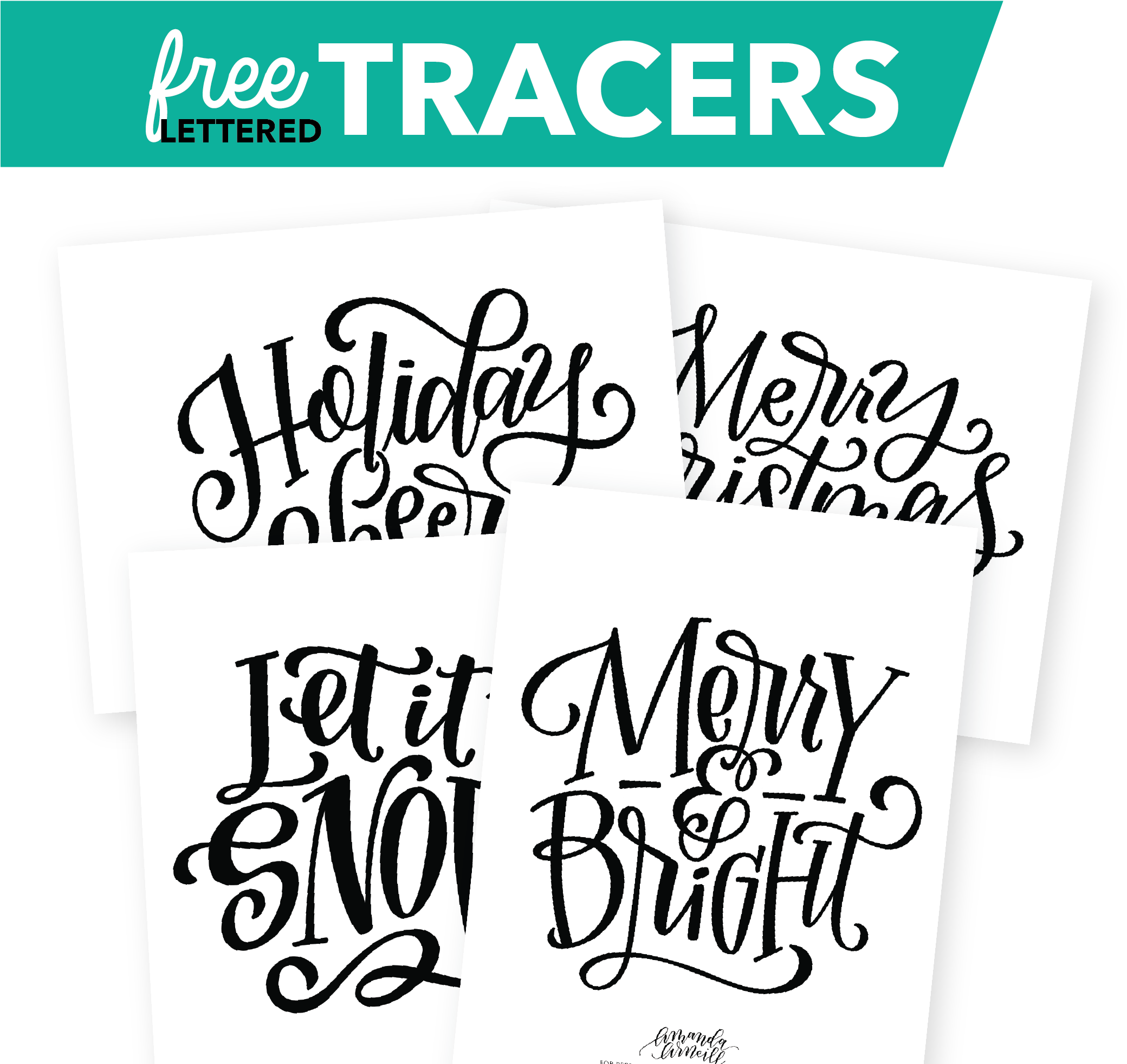Diy Hand Lettered Christmas Throw Pillows With Four - Lettering (2084x2085), Png Download