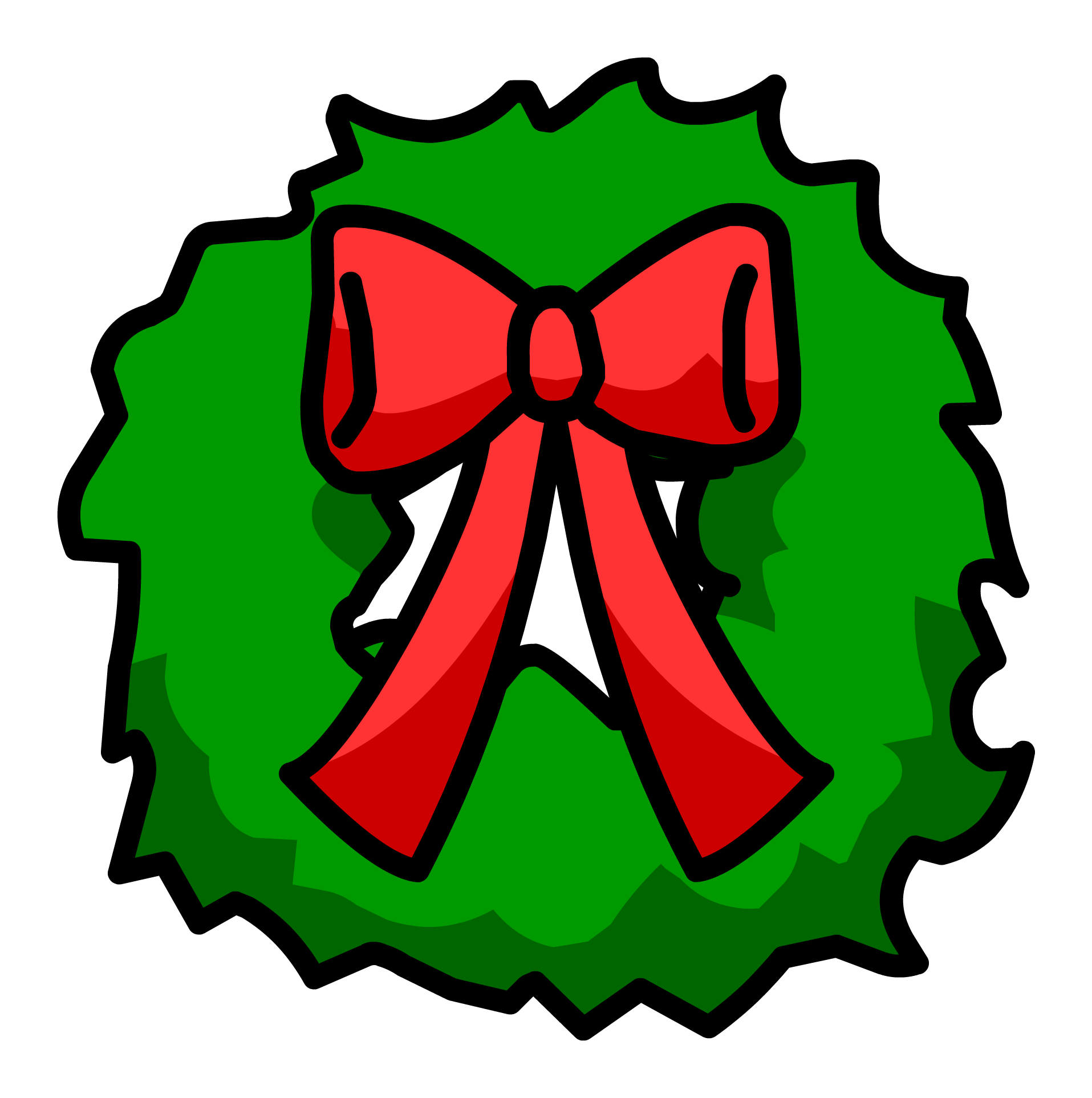 Wreath Pin - Png - Club Penguin Wreath Pin (1915x1925), Png Download