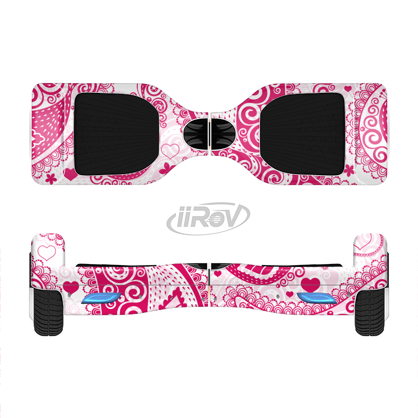 The Pink & White Paisley Pattern V421 Full-body Skin - Pink And White Hoverboard (828x828), Png Download