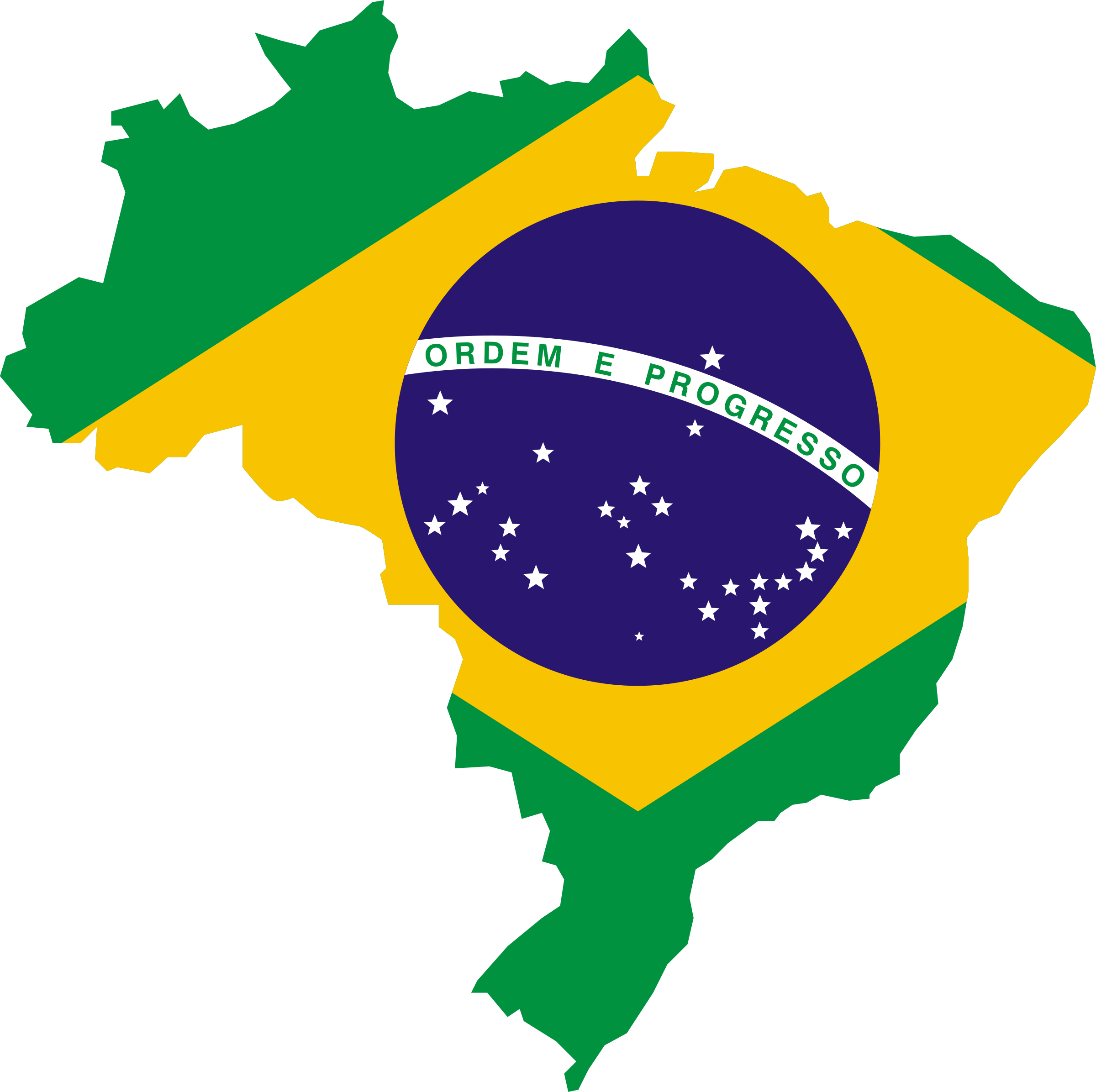This Free Icons Png Design Of Brazil Flag Map (2400x2392), Png Download