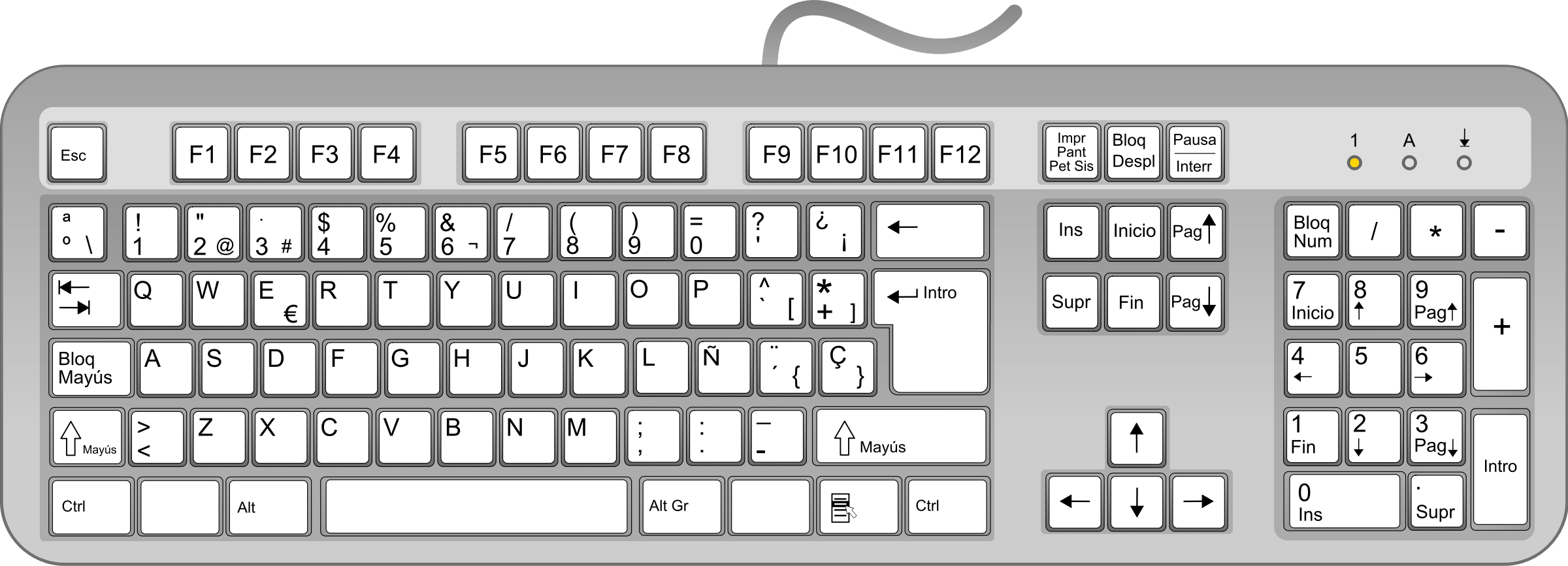 This Free Icons Png Design Of Spanish Keyboard (2400x867), Png Download