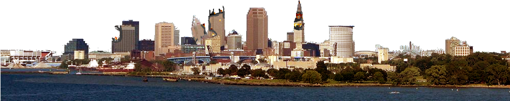 Add Media Report Rss Cleveland City Skyline - Edgewater Park (1000x258), Png Download