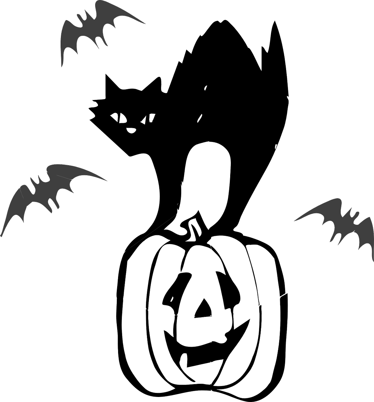 Vacation, Jack O Lantern, Black Cat, Pumpkin - Halloween Black Cat Clipart (1191x1280), Png Download