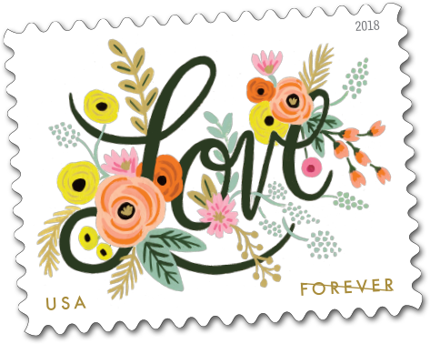Photo Of The Love Flourishes Stamp - Love Stamps 2018 (473x378), Png Download