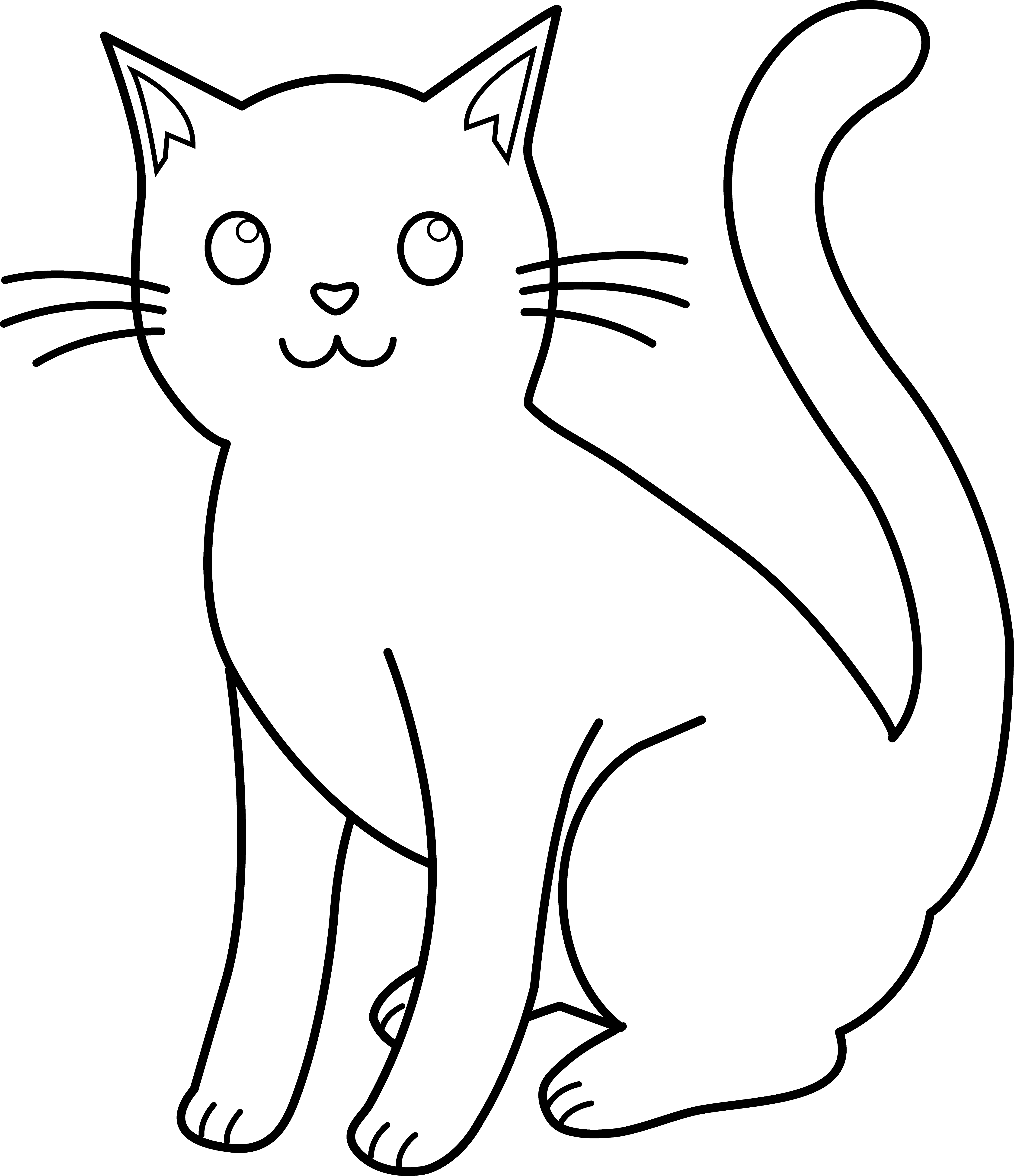 Outline Drawings Of Animals Free Download Clip Art - Science Cat Ions (4373x5072), Png Download