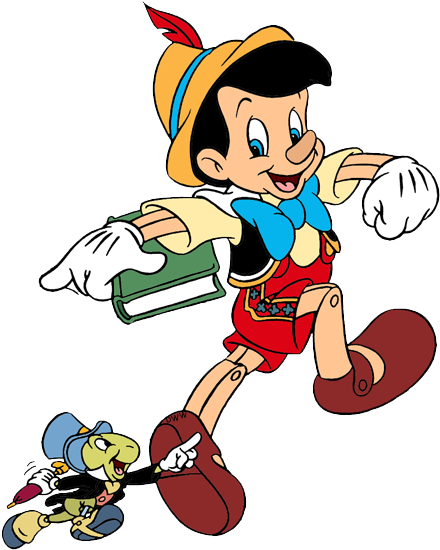 Pinocchio Download Png Image - Pinocchio And Jiminy Cricket (450x551), Png Download