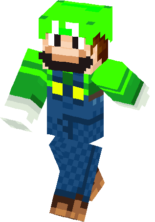 Luigi Skin - Skin (317x453), Png Download