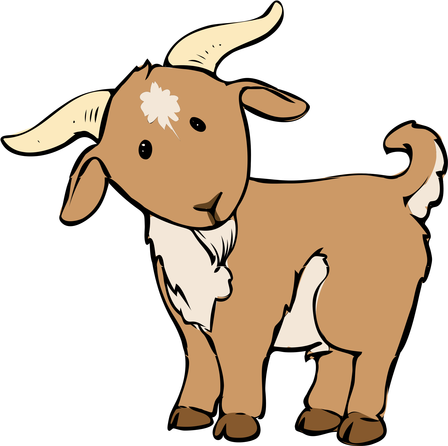Goat Cartoon (2000x1979), Png Download