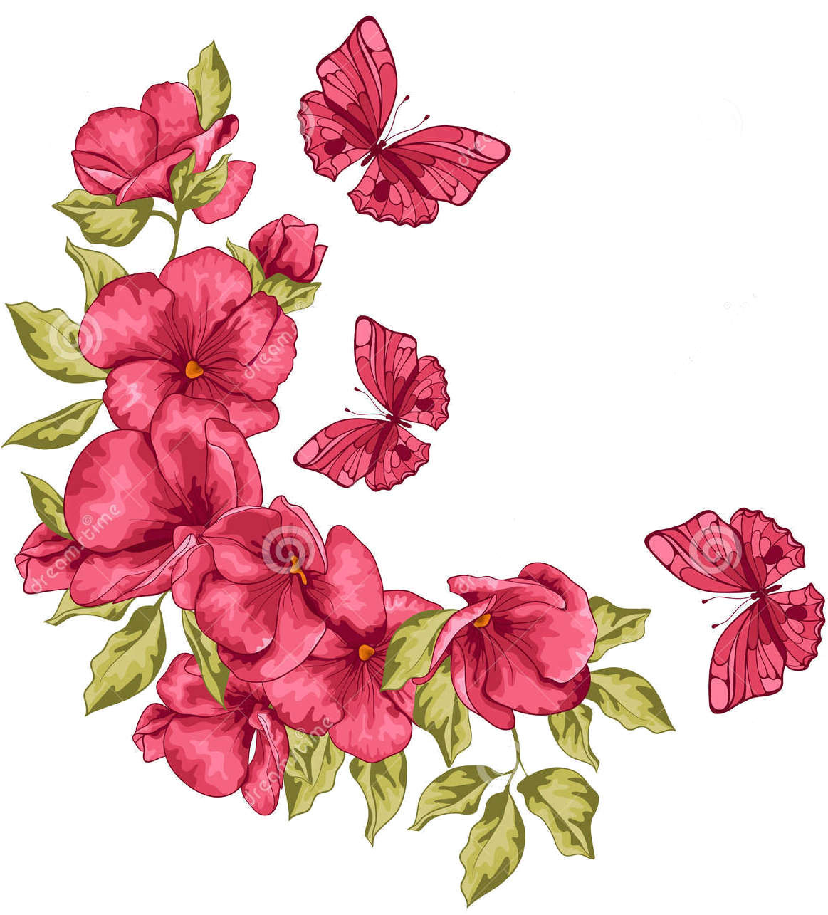 Flores Rosadas Png - Floral Pink Para Convite Png (1203x1284), Png Download