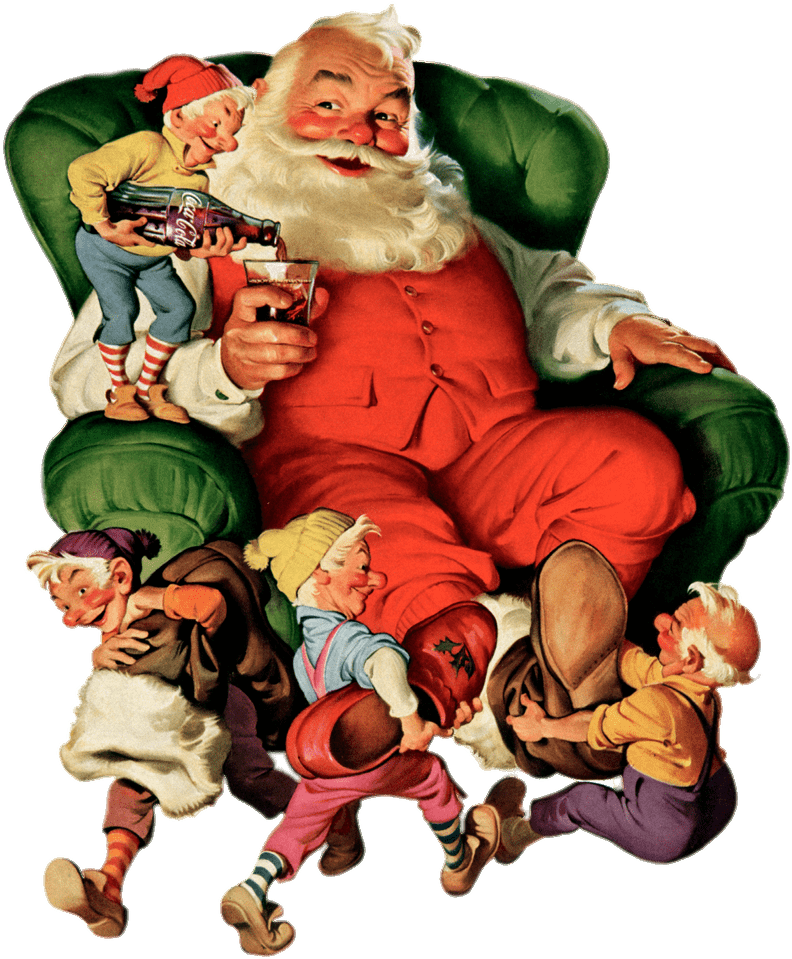 Coca Cola Vintage Santa Claus - Coca Cola Santa (860x981), Png Download