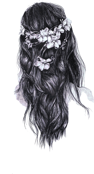 Reflection - - Black And White Girl Drawings (500x699), Png Download