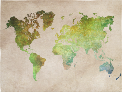 World Map 32 Cotton Linen Wall Tapestry - World Map Vector (500x500), Png Download