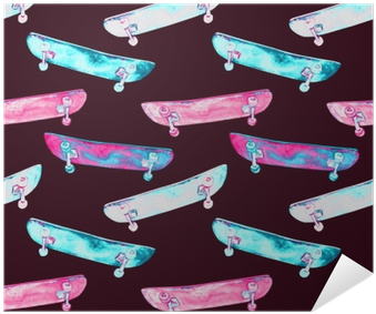 Pink, Blue, Purple Skateboards, Seamless Pattern Design, - Illustration (400x400), Png Download