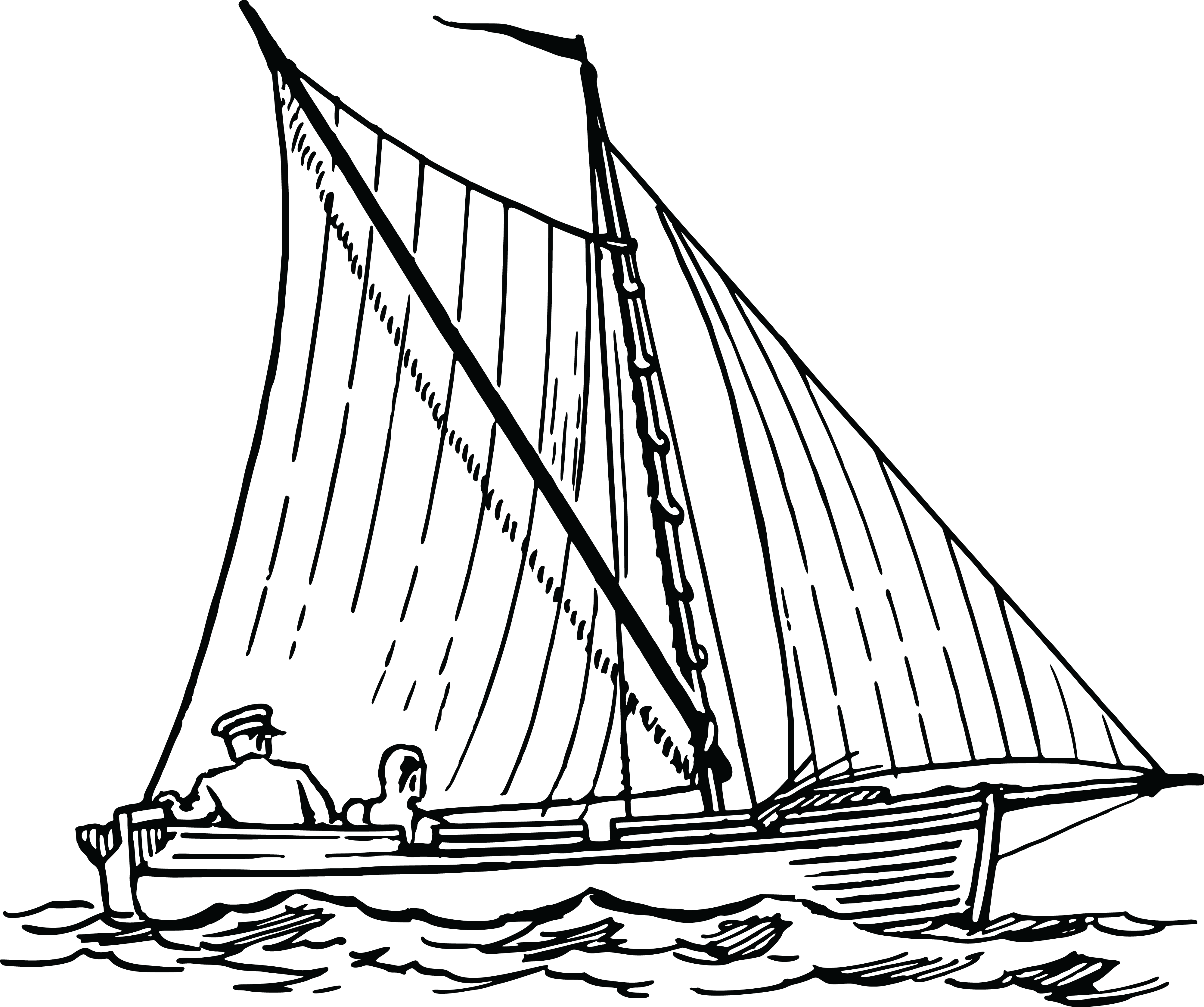 , , - Sail A Boat Drawing (4000x3345), Png Download
