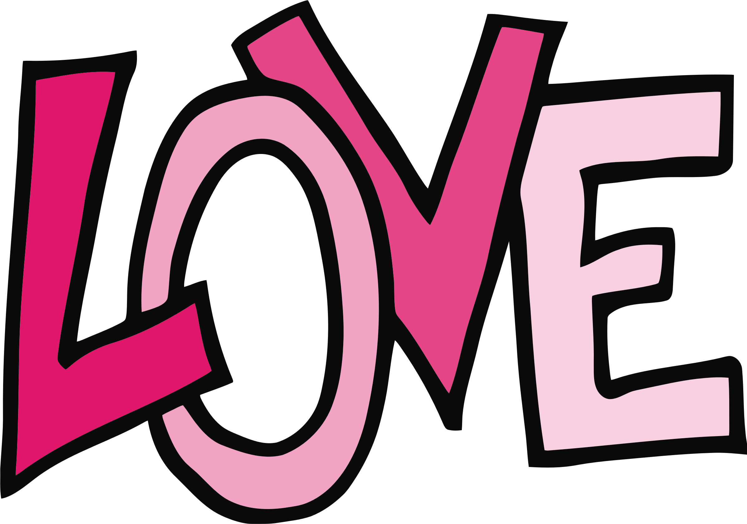 Love Text Transparent Png - Love Clip Art (2394x1681), Png Download