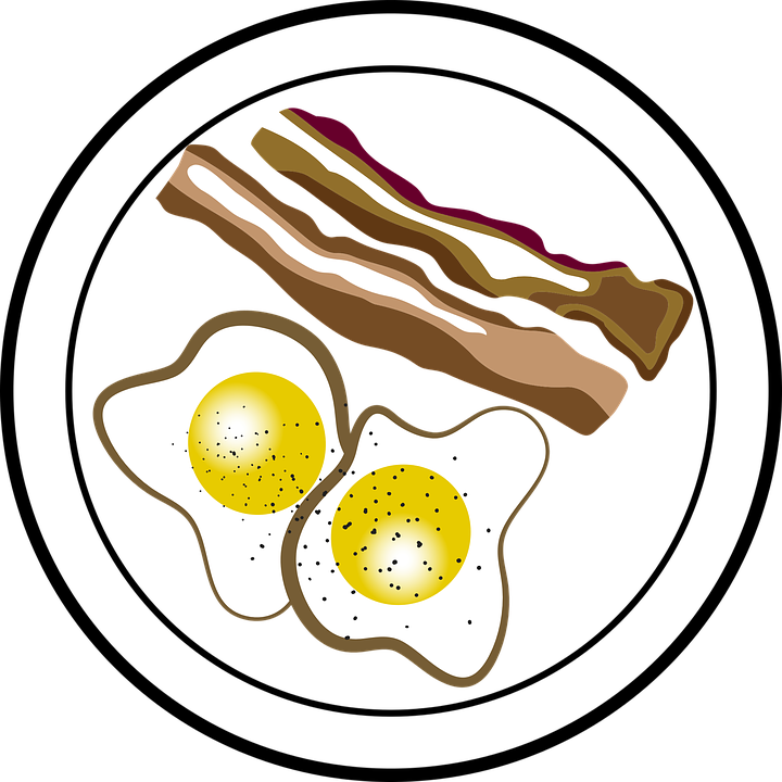Clipart Black And White Stock Brunch Clipart Breakfast - Ovos E Bacon Png (720x720), Png Download