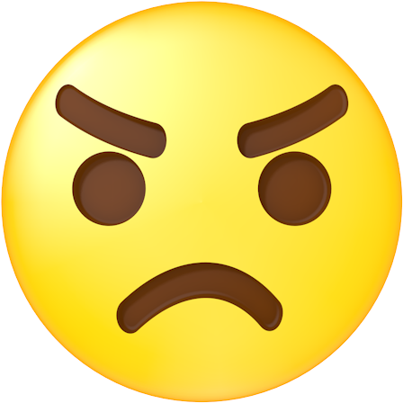 Angry Transparent Resentful - Worried Face Emoji (500x500), Png Download
