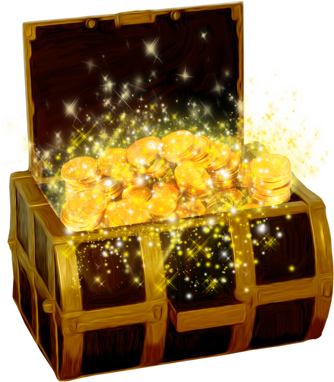 Treasure Chest With Gold Coins (1206x1322), Png Download
