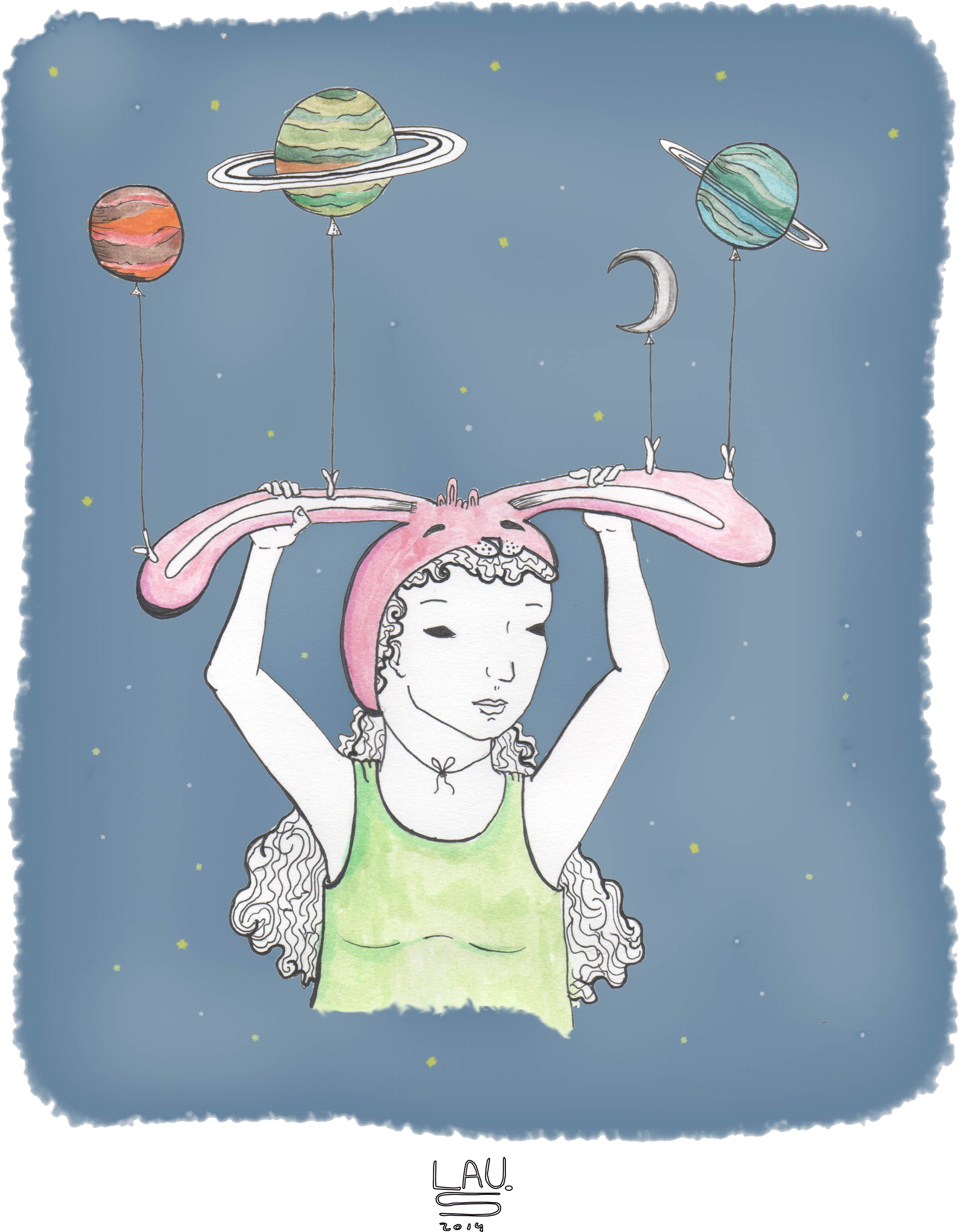 "equilibrando Planetas" Acuarela - Illustration (2674x3322), Png Download