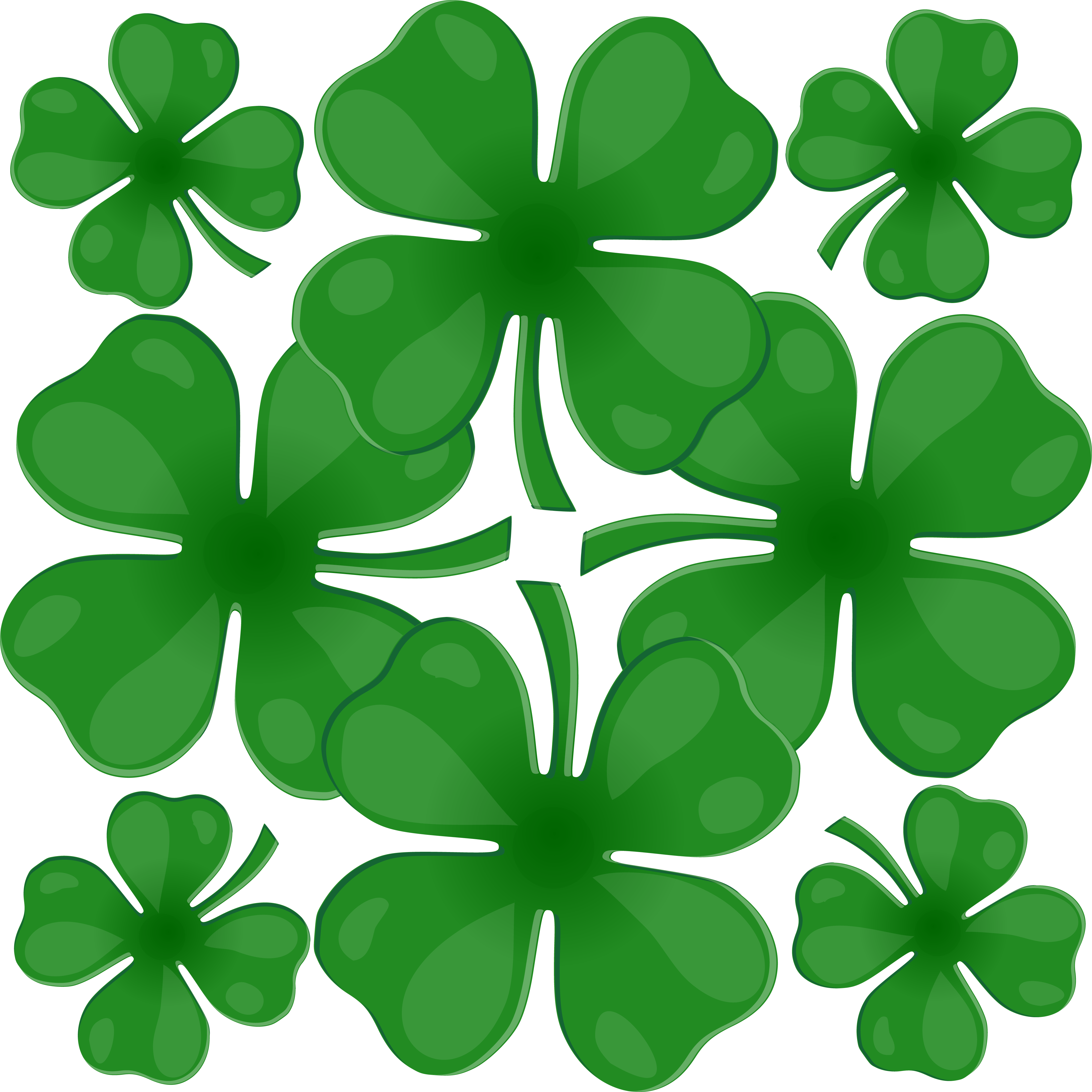Free Clipart Of Four Leaf Clover Leaves - Cafepress 4 Leaf Clover Full/queen Duvet Cover (4000x4000), Png Download