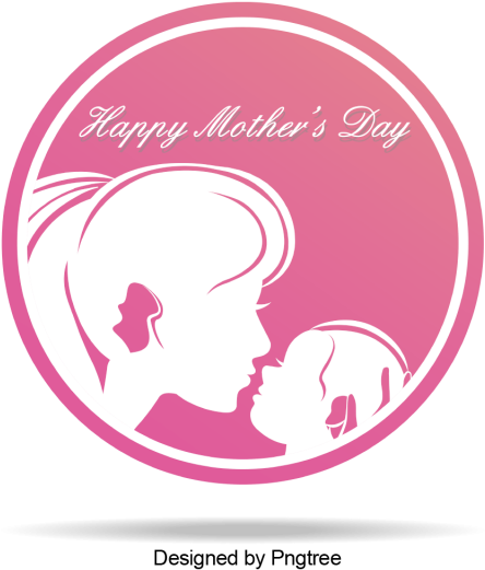 Happy Mother's Day Pink Background Label, Happy Mother's - Mother's Day (640x640), Png Download