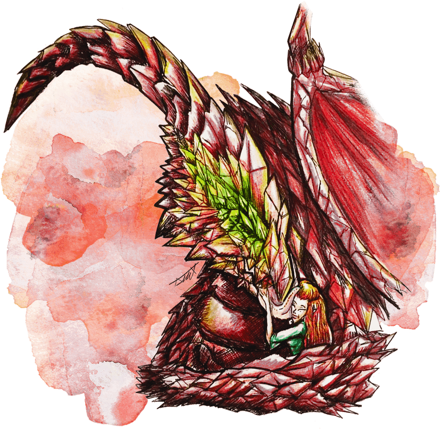 Esta Es Mi Sirail Junto A Un Dragón De Rubí - Illustration (937x942), Png Download