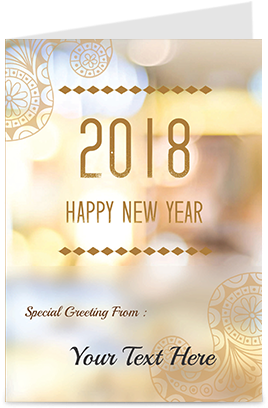 Blured Lighting Background New Year Greeting Card - Calligraphy (284x426), Png Download