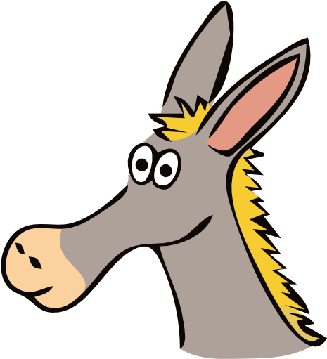 How To Set Use Cartoon Donkey Svg Vector (600x510), Png Download