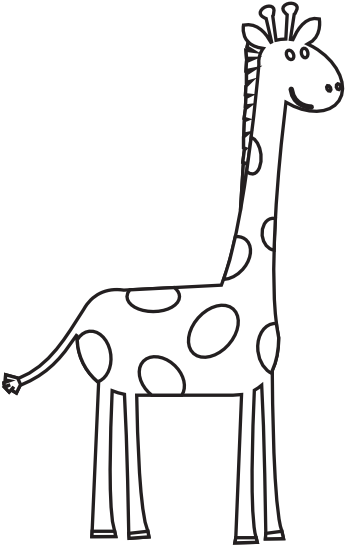 Clip Art Freeuse Download Black And White Giraffe Clipart - Giraffe Cartoon Images Black And White (555x555), Png Download