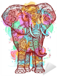 Creative Art Elephant And Color Splashes Symbol Meditation, - Color Festival T Shirt Design (400x400), Png Download