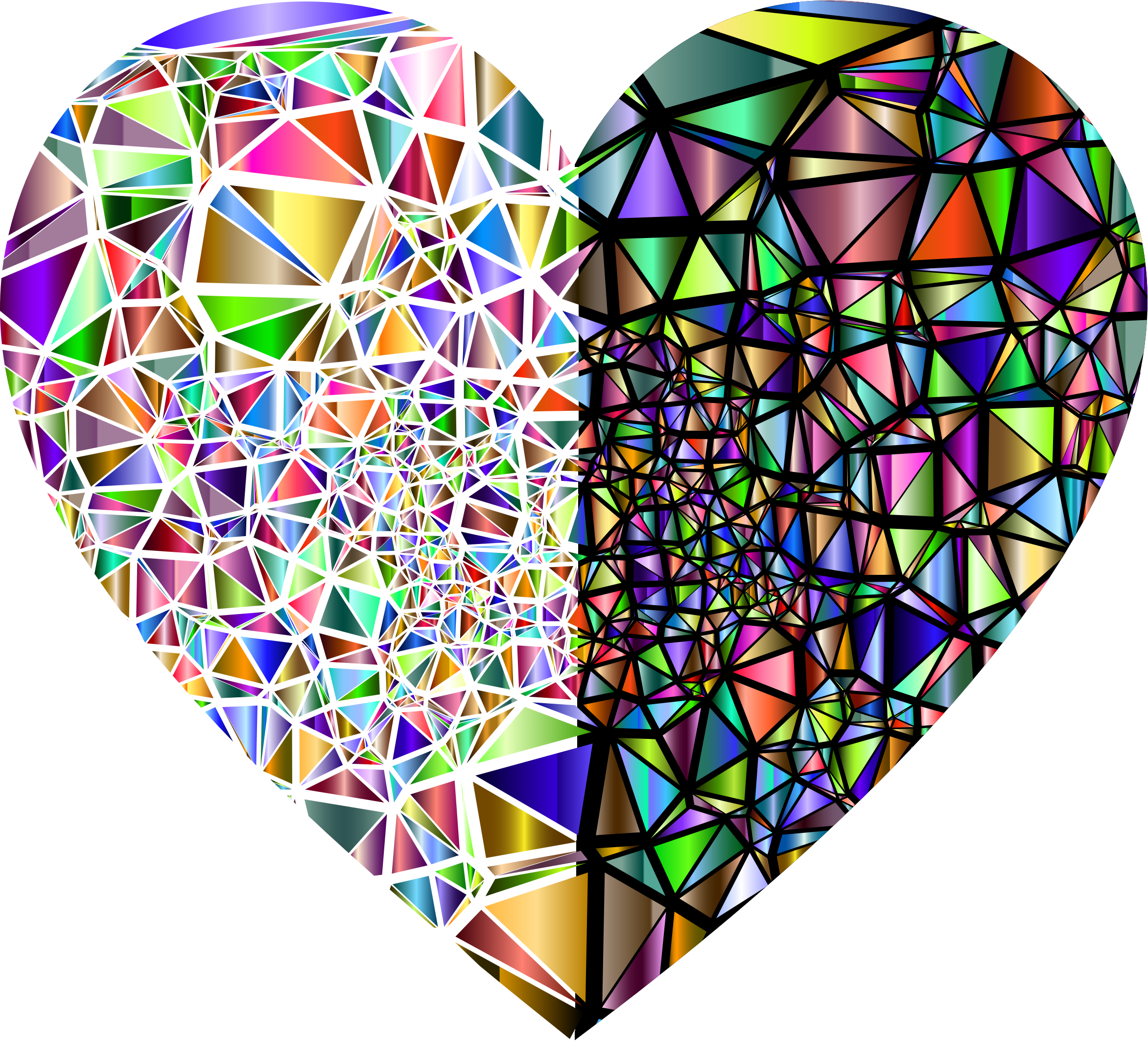 Banner Black And White Stock Shattered Chromatic Heart - Heart In Shattered Glass (2345x2128), Png Download