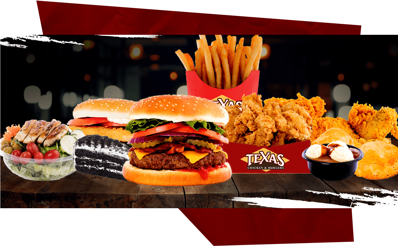 On The Table - Lots Of Fast Food On A Table (1334x853), Png Download