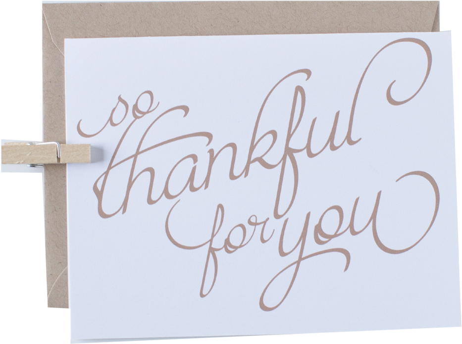 Happy Thanksgiving Greeting Card - Calligraphy (1250x1250), Png Download