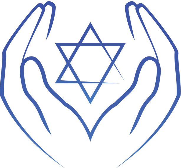 Hands Holding Star Of David - Emblem (614x571), Png Download