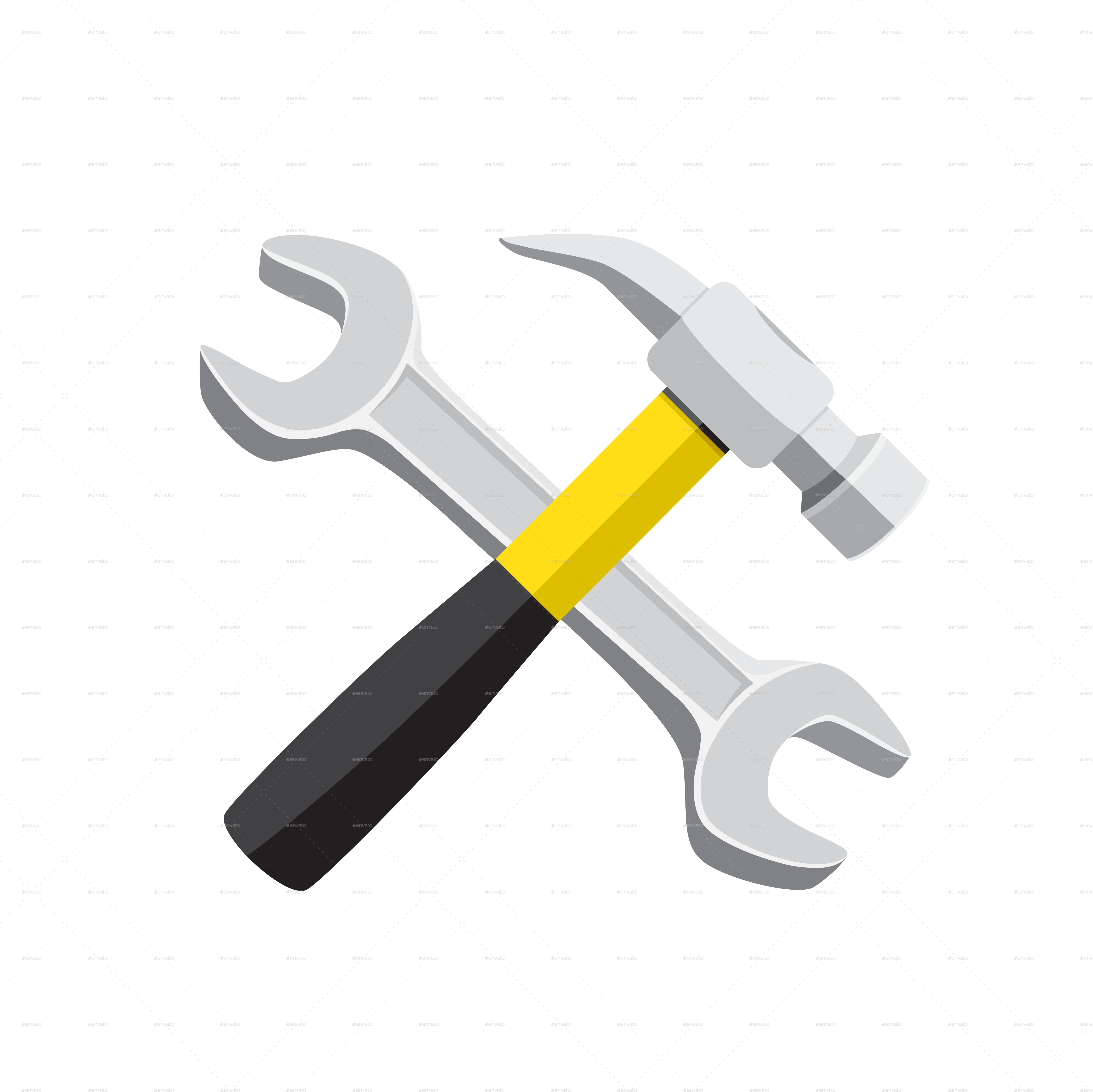 Different Tools Silhouette Icon Different Tools Silhouette - Hammer And Screwdriver Transparent (4961x4961), Png Download
