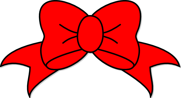 Red Bow Clip Art At Clipart - Hair Bow Svg File (600x326), Png Download
